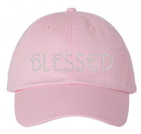 Custom Pink Rhinestones Ball Cap with Adjustable Buckle