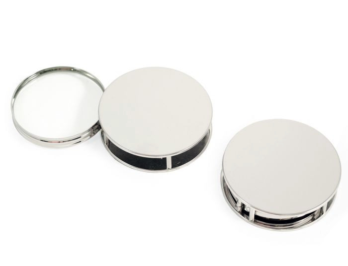 Polished Round Silver Office Paper Weight Magnify Glass