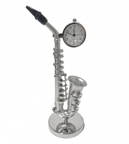 Custom Metal Alloy Mini Saxophone Office Table Clock