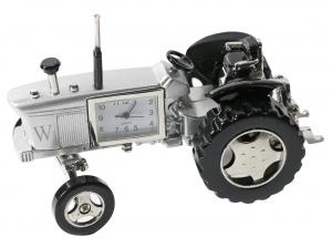 Custom Silver Alloy Metal Industrial Tractor Mini Desk Clock