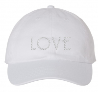 Personalized White Rhinestones Baseball Sports Cap with Adjustable Buckle