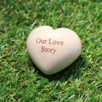 Natural Hand-carved  Pocket Size Heart Stone Paper Weight