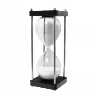 60-Minutes Black Wood Hourglass Sand Timer with Polished Metal Rods