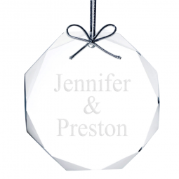 Gem Cut Beveled Octagon Glass Ornament