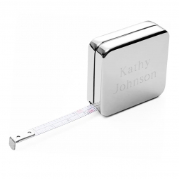 Square Polished Silver Measuring Pocket Tape (3 Feet)