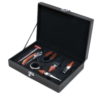 7 Piece Wine Set in Personalized Engraved Leather Box*