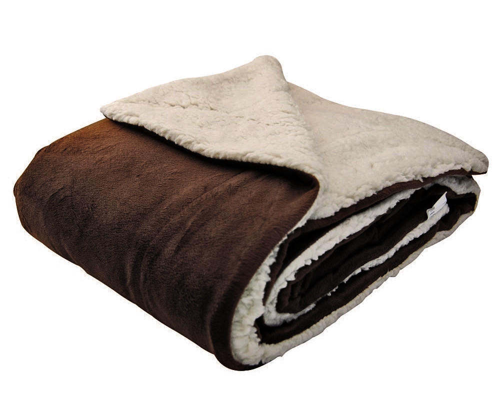 Custom Chocolate Brown Micro Plush Throw Sherpa Blanket Inner Faux Lambswool Hansonelliscom