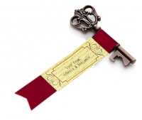 Antique Key Bottle Opener Keepsake with Satin Ribbon