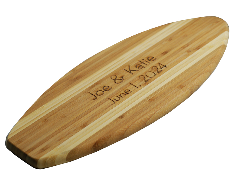 Personalized Eco-Friendly Surfboard Bamboo Cutting Board