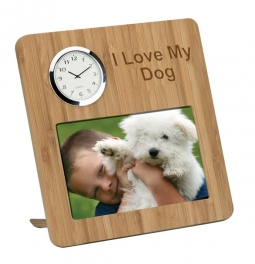4" x 6" Bamboo Photo Frame and Clock*
