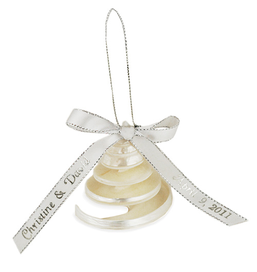 Ribbon Beach Seashell Bell Ornament Favor