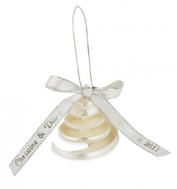 Ribbon Beach Seashell Bell Ornament Favor