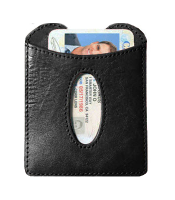 Leather Magnetic Money Clip with Credit Card Holder