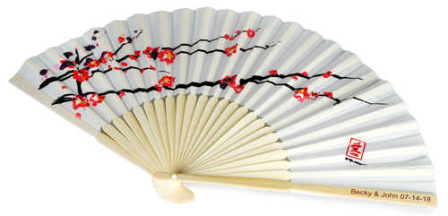 Decorative Cherry Blossom Asian Bamboo Fan