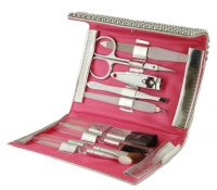 Chic Rhinestone Makeup and Manicure Set in Mini Purse**