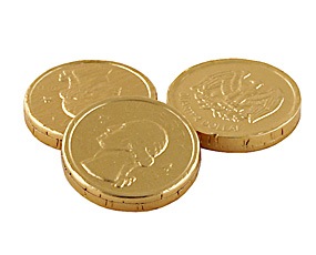 Gold Foiled Chocolate Quarters (1 pound)*