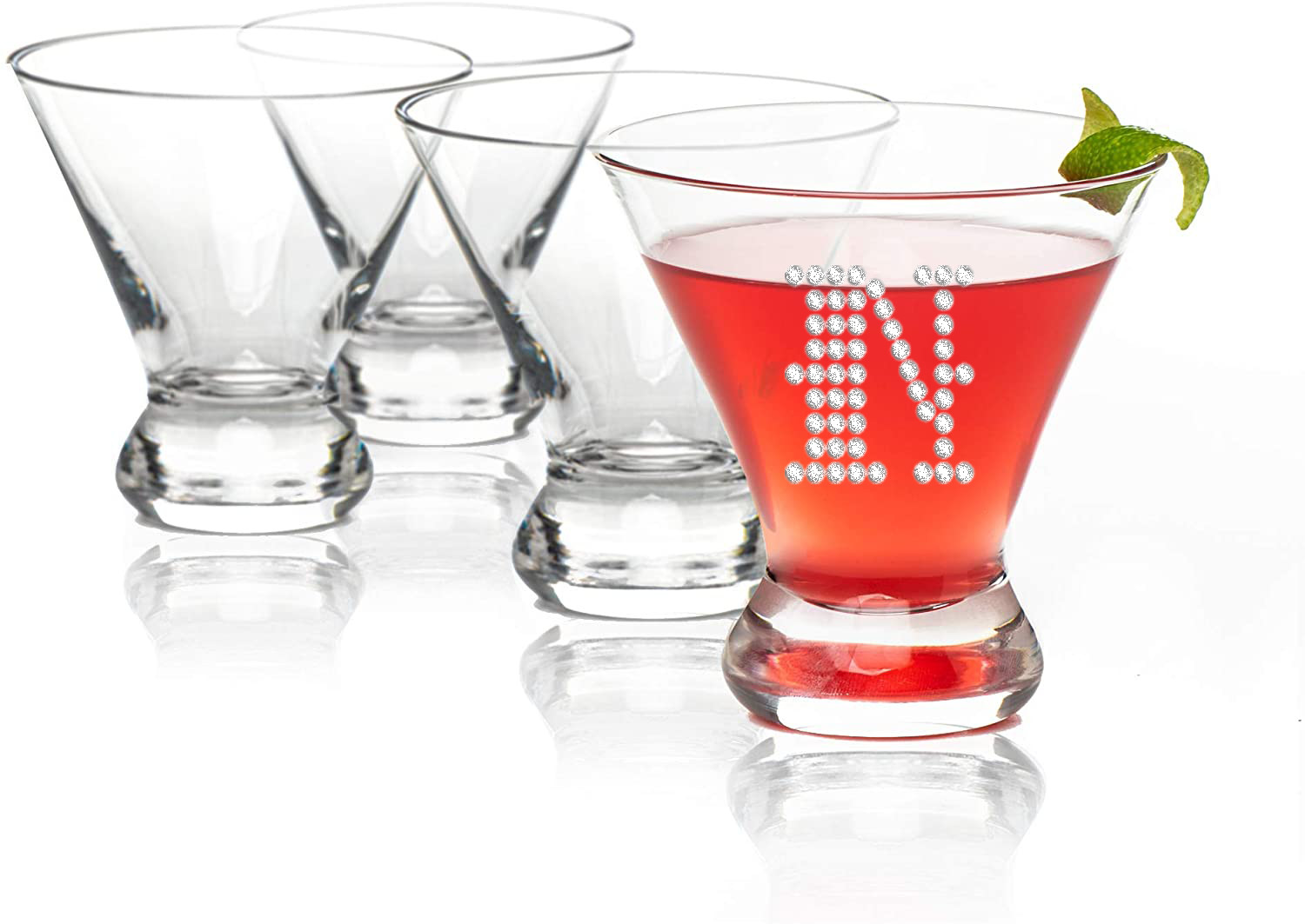 Personalized Stemless Martini Glasses Set of 4 - Home Wet Bar