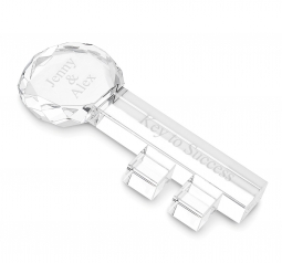 Crystal Key to Success Achievement Award Paperweight