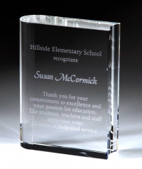 Crystal Academic Book Achievement Plaque Award