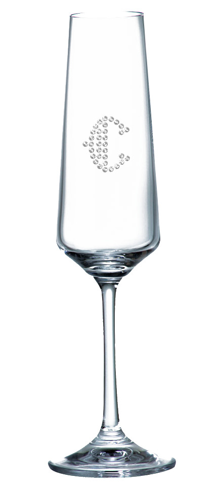 Crystal European Imperial Toasting Flute Champagne Glass (Optional Rhinestones)