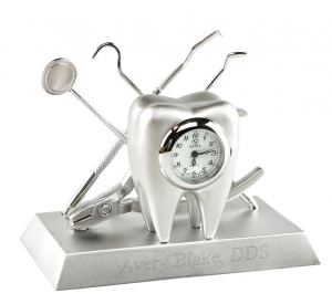 Professional Dentist Tools Achievement Award Mini Desktop Clock