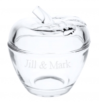 Custom Clear Glass Apple Trinket Box