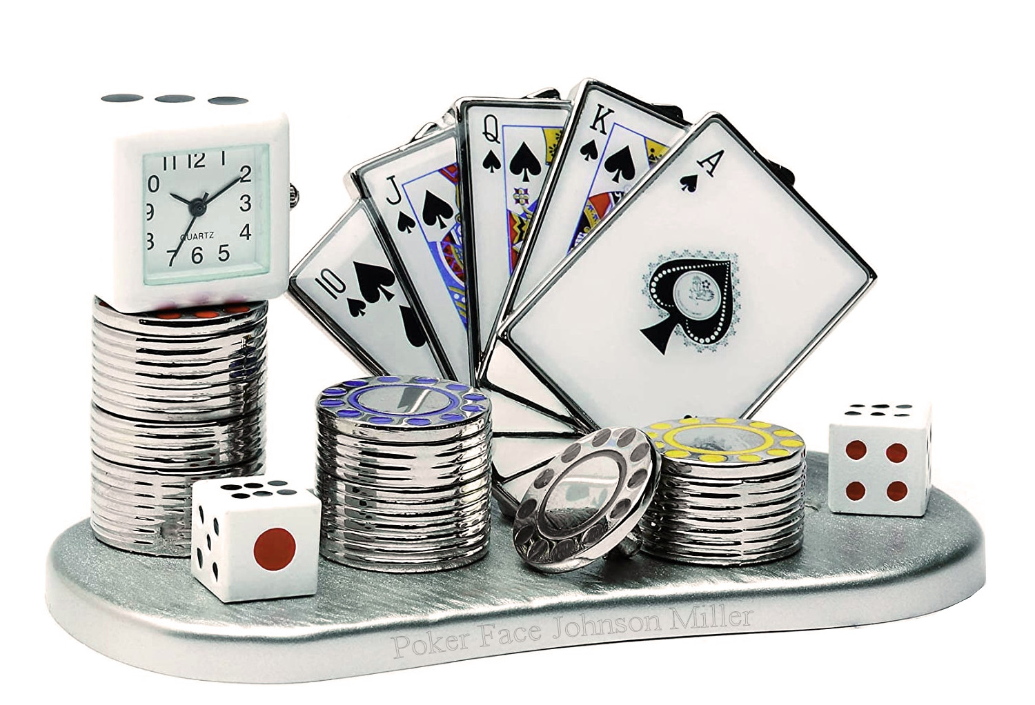 ROULETTE WHEEL MINIATURE CASINO COLLECTIBLE GAMBLING MINI CLOCK - SPINS!