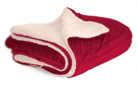 Custom Red Micro Plush Sherpa Throw Blanket with Inner Faux Lambswool