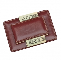Executive Brown Magnetic Leather Credit Card & Money Clip