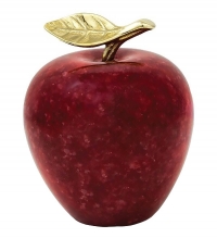 Red Marble Apple with Golden Leaf Academic Award