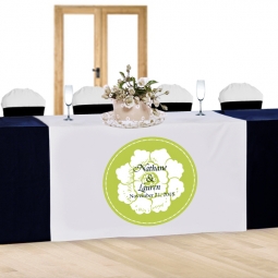 White Floral Custom Printed Table Runner