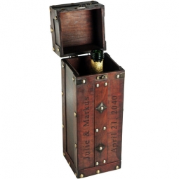 Medieval Wood Wine Box Carrier with Swing Brass Clasp