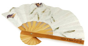 Bamboo Flower Petal Wedding Fan*