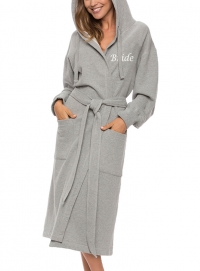 Double Layered Sweatshirt Hoodie Robe with Pockets