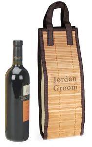 Personalized Bamboo Wine Tote Carrying Bag