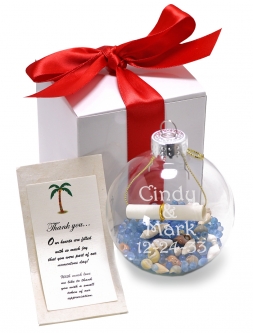 Personalized Seashell Scented Potpourri in an Clear Glass Ornament