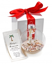 Engraved Beach Thank You Message in an Clear Glass Ornament