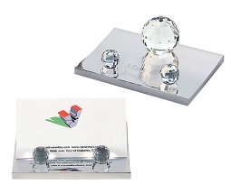 Mirror Glass Finish Crystal Ball Business Card Case Holder*