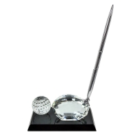 Custom Crystal Office Pen Holder Golf Club and Ball Set