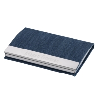 Blue Denim Magnetic Business Card Case Holder**