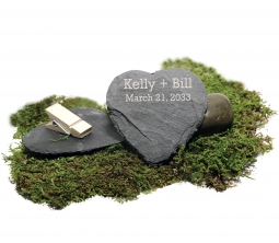 Personalized "Solid as a Rock" Slate Heart Slate with Wooden Clothespin*