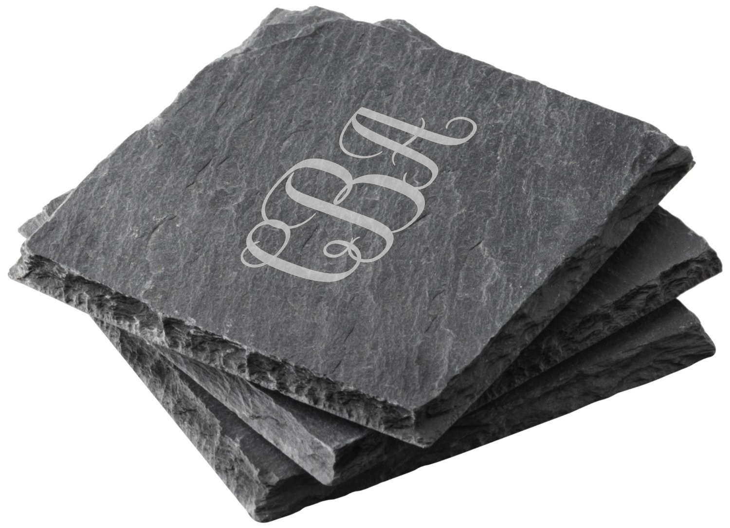 Solid As A Rock Natural Slate Coasters (Set of 4)