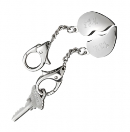 "My Other Half" His & Hers Silver Heart Key Chains