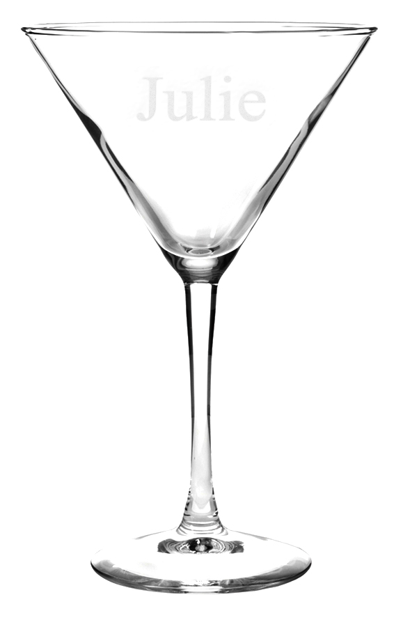 Personalized Martini Glasses Custom Engraved Set of 2- Lemon Drop