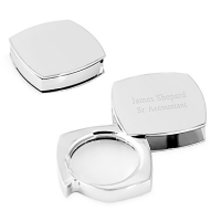 Polished Square Silver Office Paper Weight Magnifying Glass*