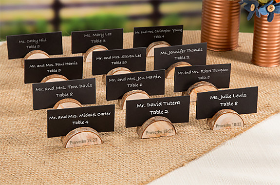 50x Rustic Natural Wood Wedding Birthday Name Place Card Table Holder DIY Decor 
