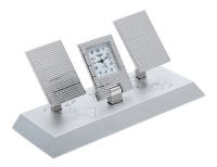 Silver Alloy World Globe Solar Power Panels Mini Desk Clock