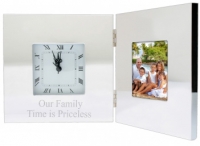 3" x 3" Silver Folding Clock Picture Frame*