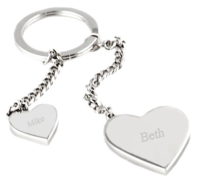 Personalized Glitter Heart Keychain*