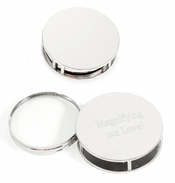 Polished Round Silver Office Paper Weight Magnify Glass